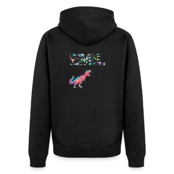 EMIL - Beautiful boy name with dinosaur - Unisex Premium Organic Zip Hoodie - black - Back - Nico (187cm)