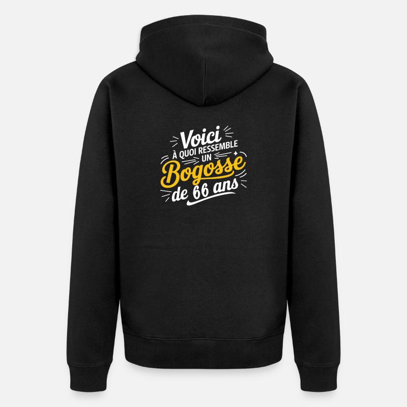 Bogosse de 66 Ans - Veste à capuche bio Premium Unisexe - noir