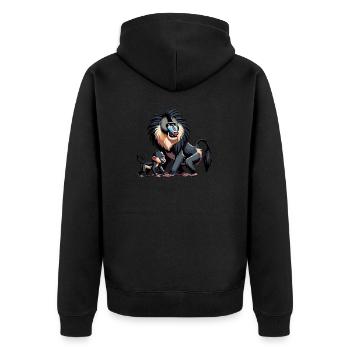 Mandrill mother and child - Unisex Premium Organic Zip Hoodie - black - Back - Nico (187cm)