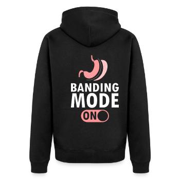Gastric Bypass and Gastric Bypass Operation Design - Unisex Premium Organic Zip Hoodie - black - Back - Nico (187cm)