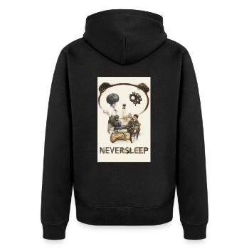 Panda Steampunk - Unisex Premium Organic Zip Hoodie - black - Back - Nico (187cm)