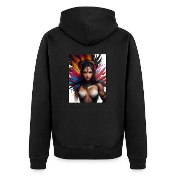 Guerrier amazonien - Veste à capuche bio Premium Unisexe - noir - Dos - Nico (187cm)