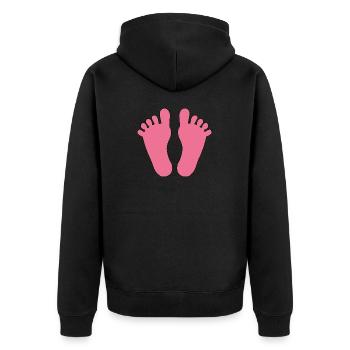 Bébé Pieds Fille - Veste à capuche bio Premium Unisexe - noir - Dos - Nico (187cm)