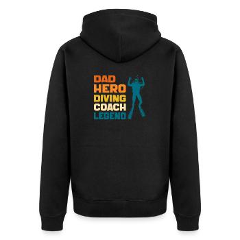 Dad Hero Diving Coach Legend Funny Diving Dad 2024 - Veste à capuche bio Premium Unisexe - noir - Dos - Nico (187cm)