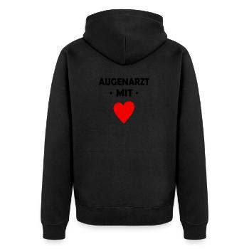 Augenarzt mit Herz - Unisex Premium Bio Zip Hoodie - Schwarz - Hinten - Nico (187cm)