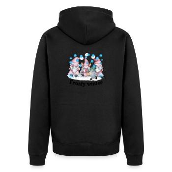Hiver glacial - Elfes nordiques pour Noël - Veste à capuche bio Premium Unisexe - noir - Dos - Nico (187cm)