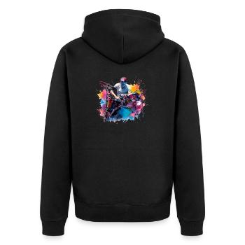 You can learn to play the drums - Unisex Premium Organic Zip Hoodie - black - Back - Nico (187cm)
