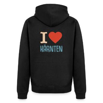 I love Carinthia Austria Austria - Unisex Premium Organic Zip Hoodie - black - Back - Nico (187cm)