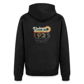 Toll seit 1925 Geburtstag 1925 Jahrgang 192 - Unisex Premium Bio Zip Hoodie - Schwarz - Hinten - Nico (187cm)