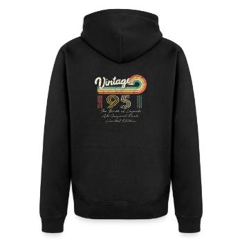 Toll seit 1951 Geburtstag 1951 Jahrgang 195 - Unisex Premium Bio Zip Hoodie - Schwarz - Hinten - Nico (187cm)