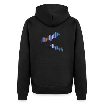 Fledermäuse - Unisex Premium Bio Zip Hoodie - Schwarz - Hinten - Nico (187cm)