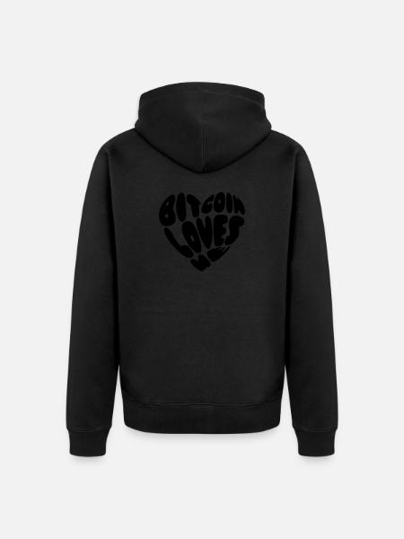 Bitcoin Loves Me - Unisex Premium Organic Zip Hoodie - black