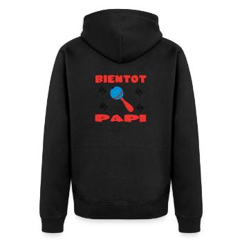 BALD OPA - Unisex Premium Bio Zip Hoodie - Schwarz - Hinten - Nico (187cm)