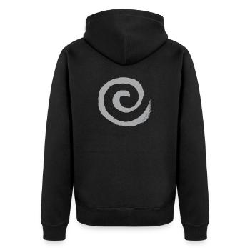 Spirale - Unisex Premium Bio Zip Hoodie - Schwarz - Hinten - Nico (187cm)