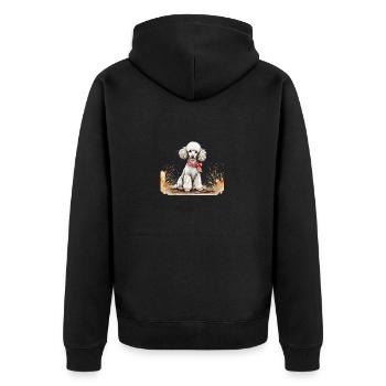 Caniche : Toujours chic, même après une promenade - Veste à capuche bio Premium Unisexe - noir - Dos - Nico (187cm)