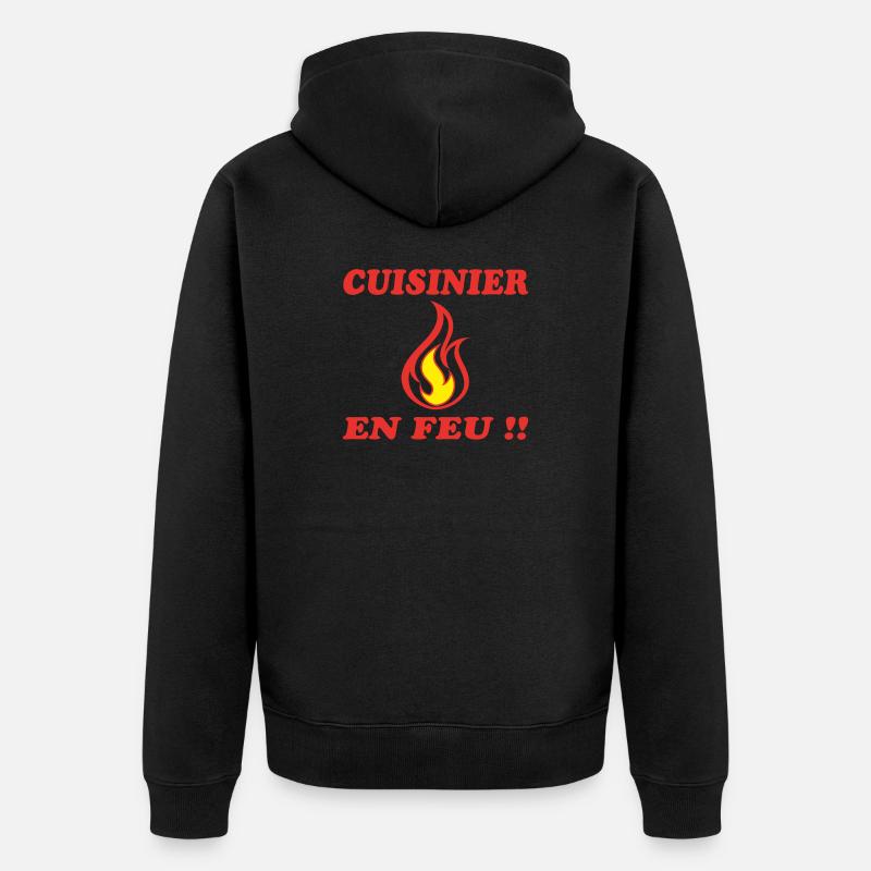 CUISINIER EN FEU !!! - Veste à capuche bio Premium Unisexe - noir