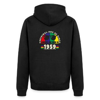 Original - Einzigartiges Geburtstagsgeschenk aus dem Jahr 1959. - Unisex Premium Bio Zip Hoodie - Schwarz - Hinten - Nico (187cm)