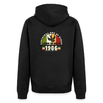 1986 Vintage Geburtstag Legende Geschenk - Unisex Premium Bio Zip Hoodie - Schwarz - Hinten - Nico (187cm)