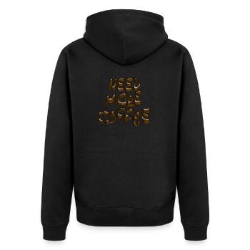 Brauchen Sie mehr Kaffee - Unisex Premium Bio Zip Hoodie - Schwarz - Hinten - Nico (187cm)