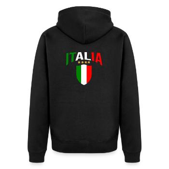 Italia Italiener Italienisch Italien - Unisex Premium Bio Zip Hoodie - Schwarz - Hinten - Nico (187cm)