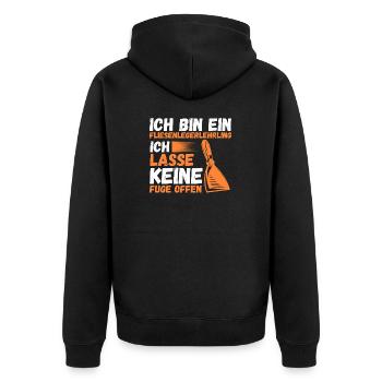 Tile Laying Training Apprentice Auzbi Tile Laying - Unisex Premium Organic Zip Hoodie - black - Back - Nico (187cm)