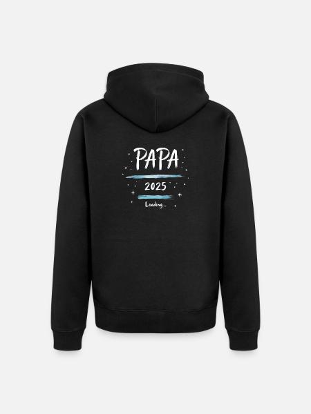 Papa 2025 Loading - Unisex Premium Organic Zip Hoodie - black