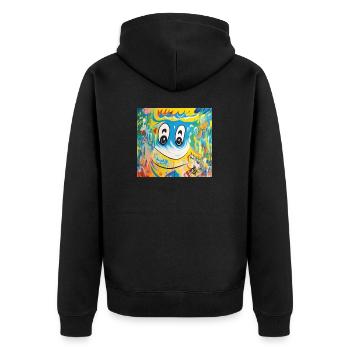 sketch to image 20241129 194043 - Unisex Premium Bio Zip Hoodie - Schwarz - Hinten - Nico (187cm)