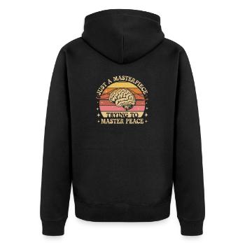 Croissance par la paix intérieure - Veste à capuche bio Premium Unisexe - noir - Dos - Nico (187cm)