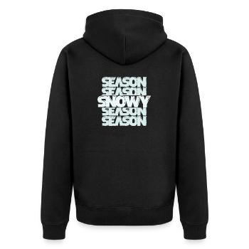 Winterzeit Schnee - Unisex Premium Bio Zip Hoodie - Schwarz - Hinten - Nico (187cm)