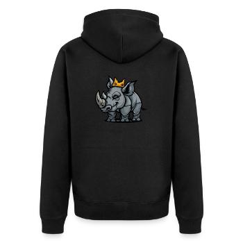 Couronne de dessin animé de rhinocéros - Veste à capuche bio Premium Unisexe - noir - Dos - Nico (187cm)