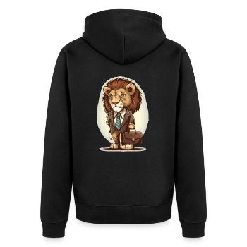 Le Lion corporatif - Veste à capuche bio Premium Unisexe - noir - Dos - Nico (187cm)