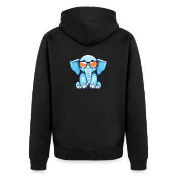 Chill Elephant - Lunettes de soleil et style d’été - Veste à capuche bio Premium Unisexe - noir - Dos - Nico (187cm)