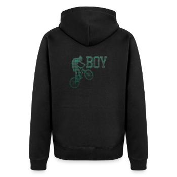 bike bicycle cycle lifestyle healthy transport - Unisex Premium Organic Zip Hoodie - black - Back - Nico (187cm)