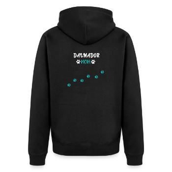 Dalmador Mom I Dalmatiner Labrador Mix - Unisex Premium Bio Zip Hoodie - Schwarz - Hinten - Nico (187cm)