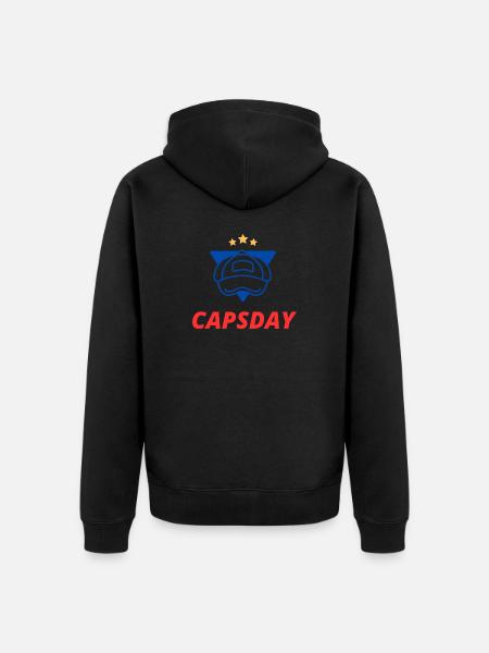 CapsDay - Unisex Premium Bio Zip Hoodie - Schwarz