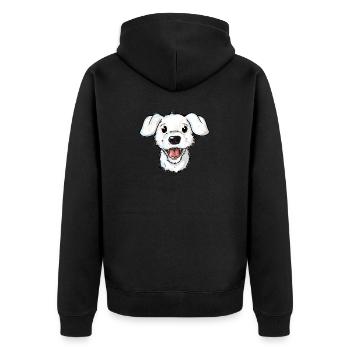 Alfred Portrait - Unisex Premium Organic Zip Hoodie - black - Back - Nico (187cm)