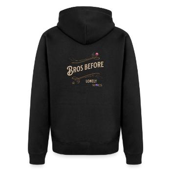 Brotherhood Bros Friendship Loyal Supportive - Unisex Premium Organic Zip Hoodie - black - Back - Nico (187cm)