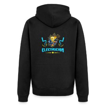 Electrician Electrician Lighting Technician Lamp - Unisex Premium Organic Zip Hoodie - black - Back - Nico (187cm)