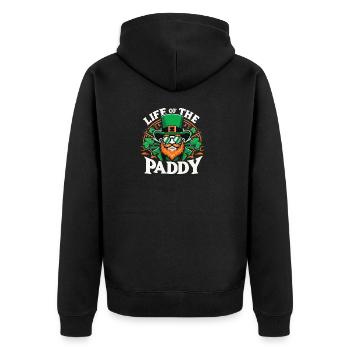 Life Of The Paddy Lustig St. Patrick's Day Irisch - Unisex Premium Bio Zip Hoodie - Schwarz - Hinten - Nico (187cm)