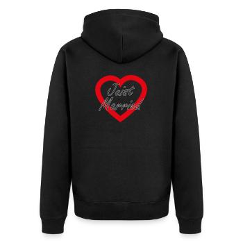 Juist Married Heart - Unisex Premium Organic Zip Hoodie - black - Back - Nico (187cm)