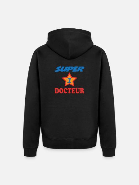 SUPER docteur - Veste à capuche bio Premium Unisexe - noir