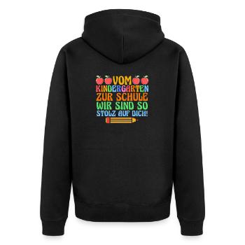 Parents Enfant Primaire Inscription en première année - Veste à capuche bio Premium Unisexe - noir - Dos - Nico (187cm)
