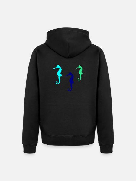 seepferdchen silhouette 02 - Unisex Premium Bio Zip Hoodie - Schwarz