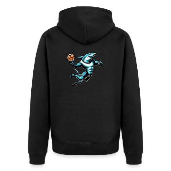 Le requin beach handballeur - Veste à capuche bio Premium Unisexe - noir - Dos - Nico (187cm)
