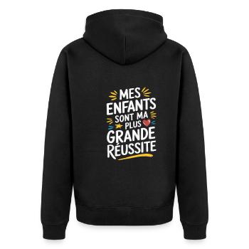 Mes enfants sont ma plus grande réussite - Veste à capuche bio Premium Unisexe - noir - Dos - Nico (187cm)
