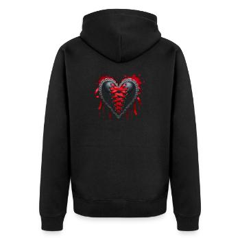 Corset coeur gothique - Saint Valentin Occulte - Veste à capuche bio Premium Unisexe - noir - Dos - Nico (187cm)