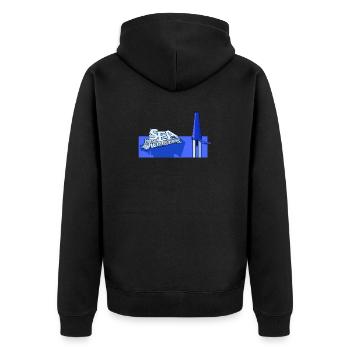 MER DE PENSÉES - Veste à capuche bio Premium Unisexe - noir - Dos - Nico (187cm)