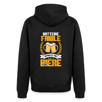 Cadeau Drôle Beauf Bière Humour Alcool Binouze - Veste à capuche bio Premium Unisexe - noir - Dos - Nico (187cm)