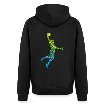 Symboles de basket-ball Dunking Garçons Basketball - Veste à capuche bio Premium Unisexe - noir - Dos - Nico (187cm)