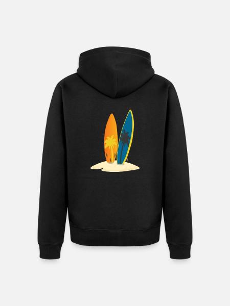 Surf! - Veste à capuche bio Premium Unisexe - noir